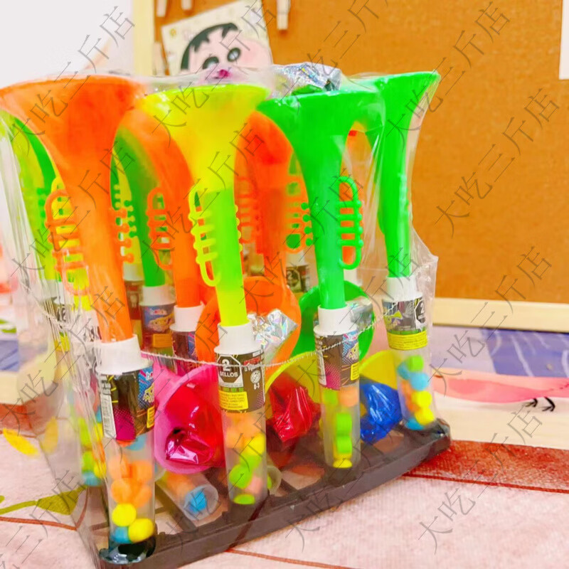 网红出口爆款儿童玩具喇叭造型吹龙儿时回忆小卖部批发幼儿园摆摊 喇叭造型吹龙颜色糖果随机30支
