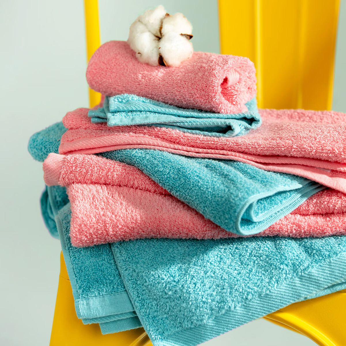 内野（UCHINO）纯棉浴巾洗澡吸水大浴巾家用裹巾毛巾三件套TK 浴面方三件套-蓝色