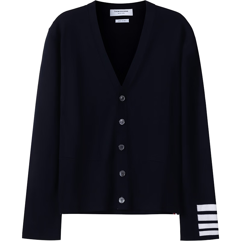 湯姆 布朗(THOM BROWNE)男士針織衫毛衣羊毛衫開襟衫男裝 MKC378A Y1002 415 海軍藍(lán)白色4條紋 M /品牌原碼 2