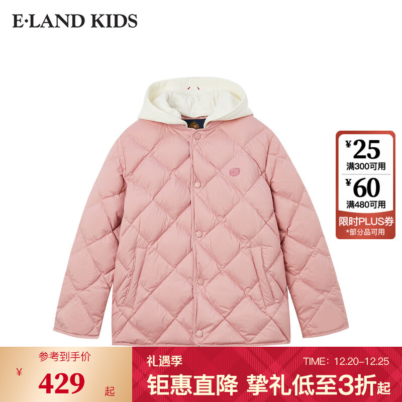 E��LAND KIDS����������Ʒ��Ůͯ���´�����ñѼ�����޷� Pink��ɫ/25 130 cm 369Ԫ