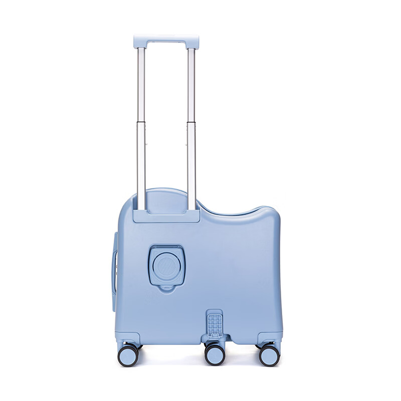 Walker Shop品牌儿童行李箱可坐可骑6-12岁轻便小型登机箱拉杆箱男女旅行箱 灰蓝 18英寸 【可登机】