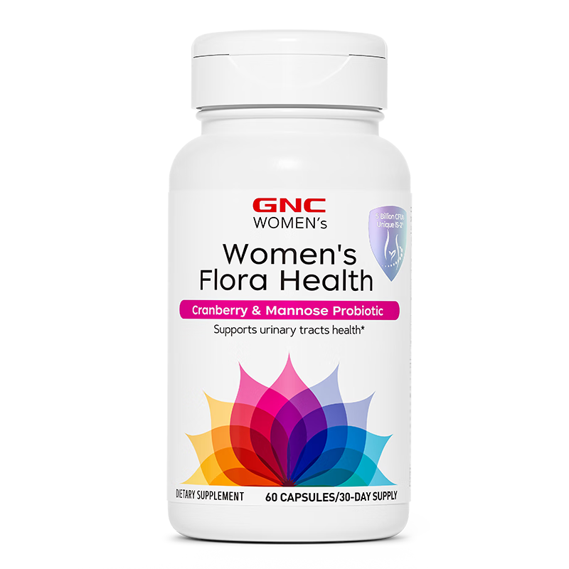 GNC女性私处健康益生菌成人妇科凝结芽孢杆菌IS-2蔓越莓精华60粒