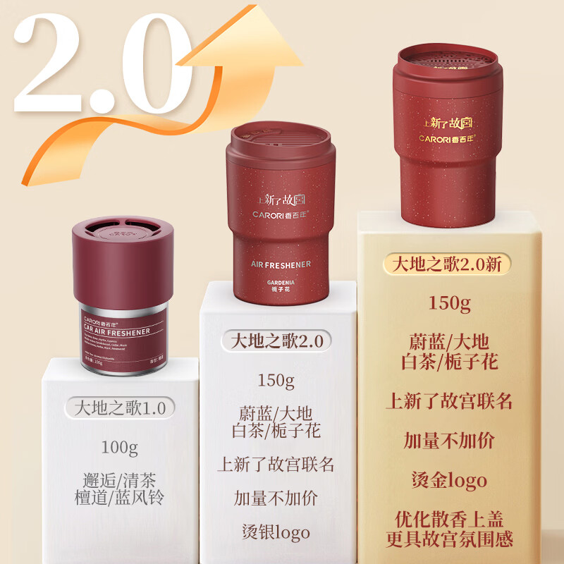 香百年【品牌直营】车载香薰香水香氛固体香膏汽车室内空气清新大地之歌 下单备注任意 2瓶（省10元）