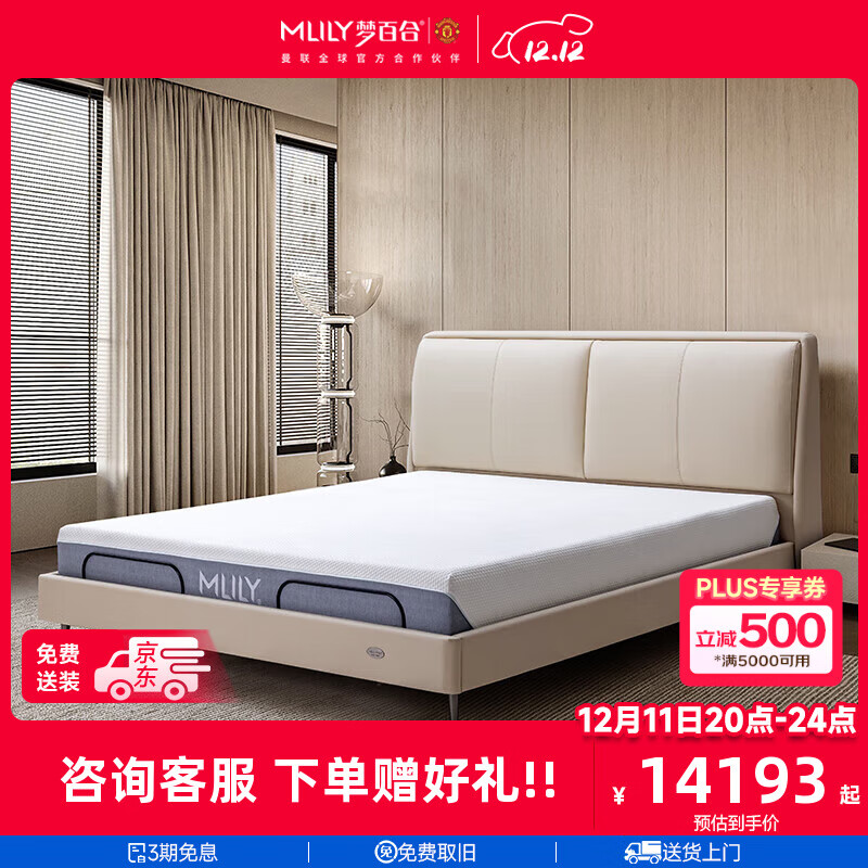 梦百合0压智能床M6电动床多功能可升降卧室真皮软床 梦百合0压智能床M6 1.5米*2米