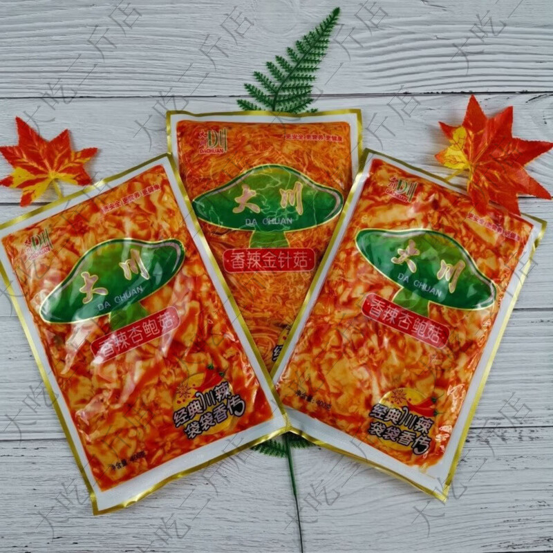 网红美味朝鲜族金针菇400g300g下饭菜零食杏鲍菇泡菜香辣鲜 400克金针菇一袋