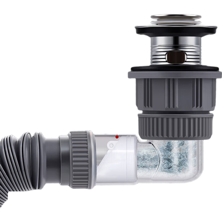 萊爾詩丹（Larsd）萊爾詩丹洗臉盆洗手盆墻排側(cè)排通用按壓彈跳下水器套裝防返臭神器 亮銀不銹鋼彈跳下水器套裝