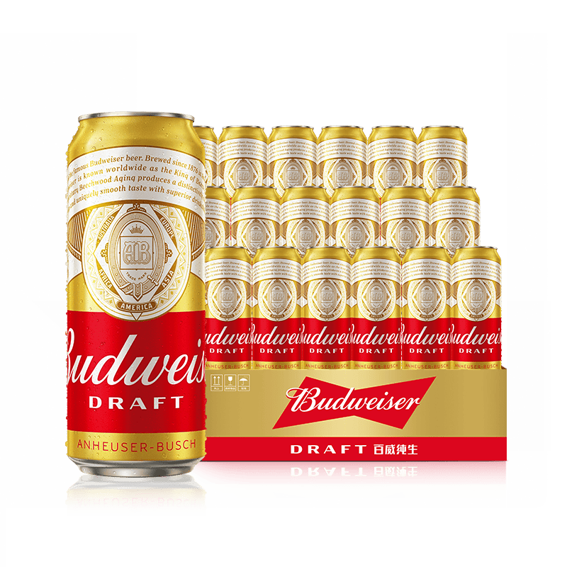 ������Budweiser�����䴿����ɫ����ơ�� 500ml*18������װ ̤������ 84.1Ԫ