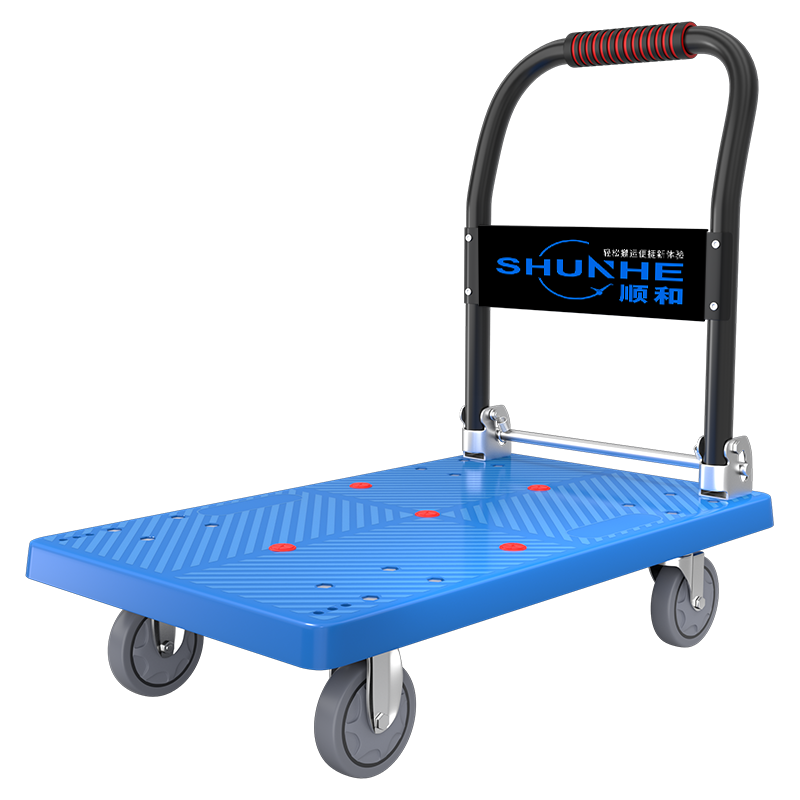 顺和小推车拉货拖车加固搬运车仓库手拉车手推车85*55载600斤P300BL-5