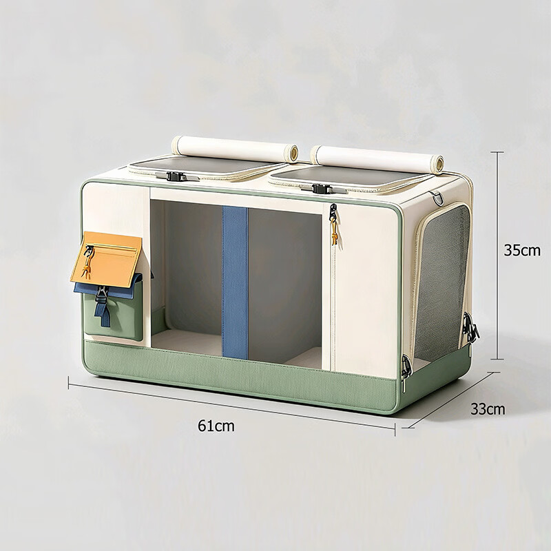 无他宠物拉杆箱猫包便携猫咪行李箱狗笼 4409绿色包+拉杆 京东折扣/优惠券
