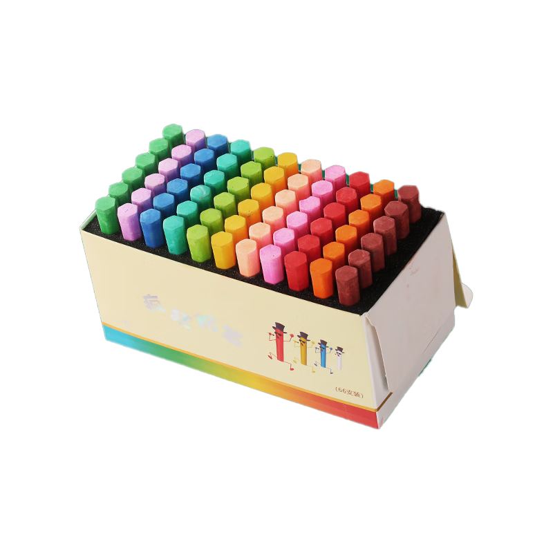 疯狂 粉笔黑板报专用彩色粉笔11色66支/盒 颜色鲜艳显色无尘无毒儿童绘画教学教师专用非水溶性白色多色批发