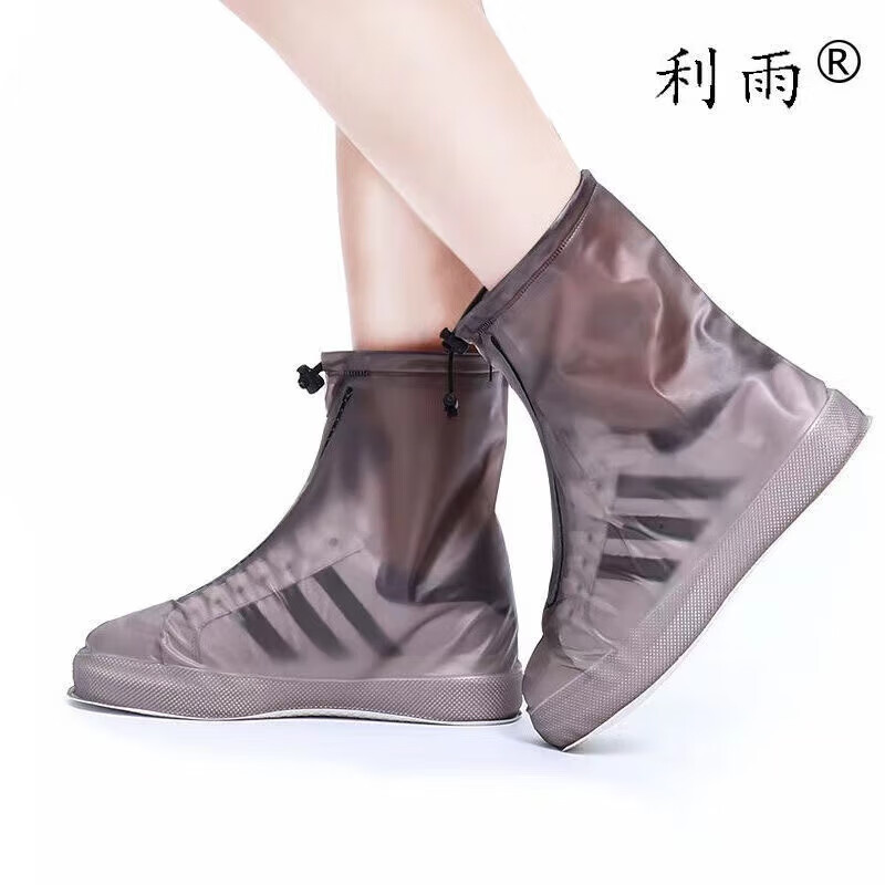 【优选好物】高筒加厚款鞋套防水雨天男女通用防雨鞋套防滑加厚耐 咖啡色普通款 L码适合38-39