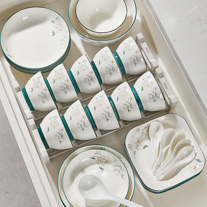 胖东来同款国货严选2025新款釉下彩陶瓷碗碟套装家用轻奢餐具碗盘 4.5英寸饭碗1个装 春暖花开