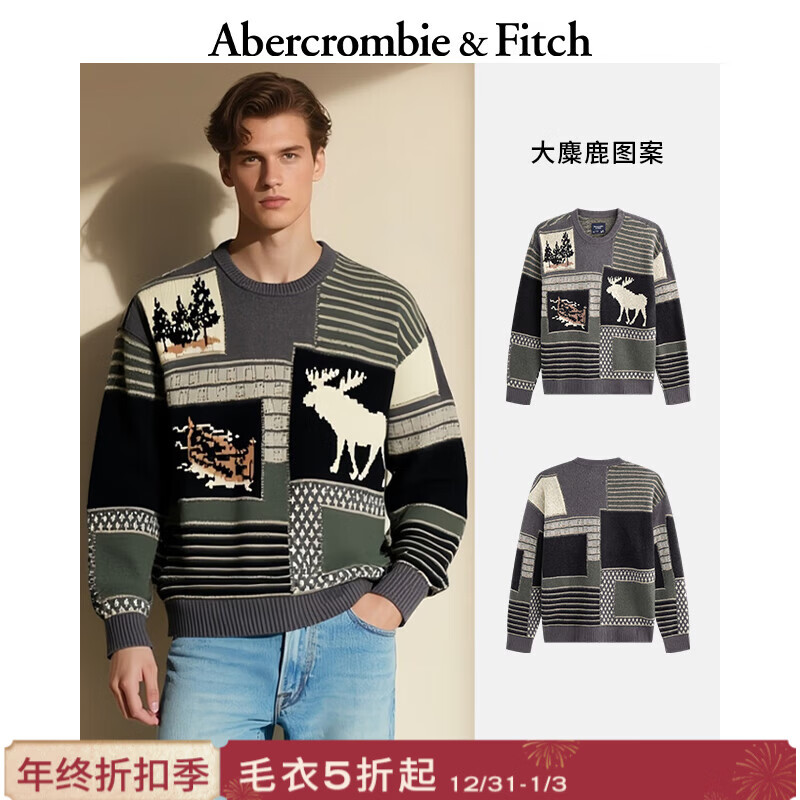 Abercrombie & Fitch����ʽ���š�����¹ͼ��Բ�챣ůë����֯��25�ﶬ��װ120-5181 �ڻ�ͼ�� S (175/92A) 171.5Ԫ