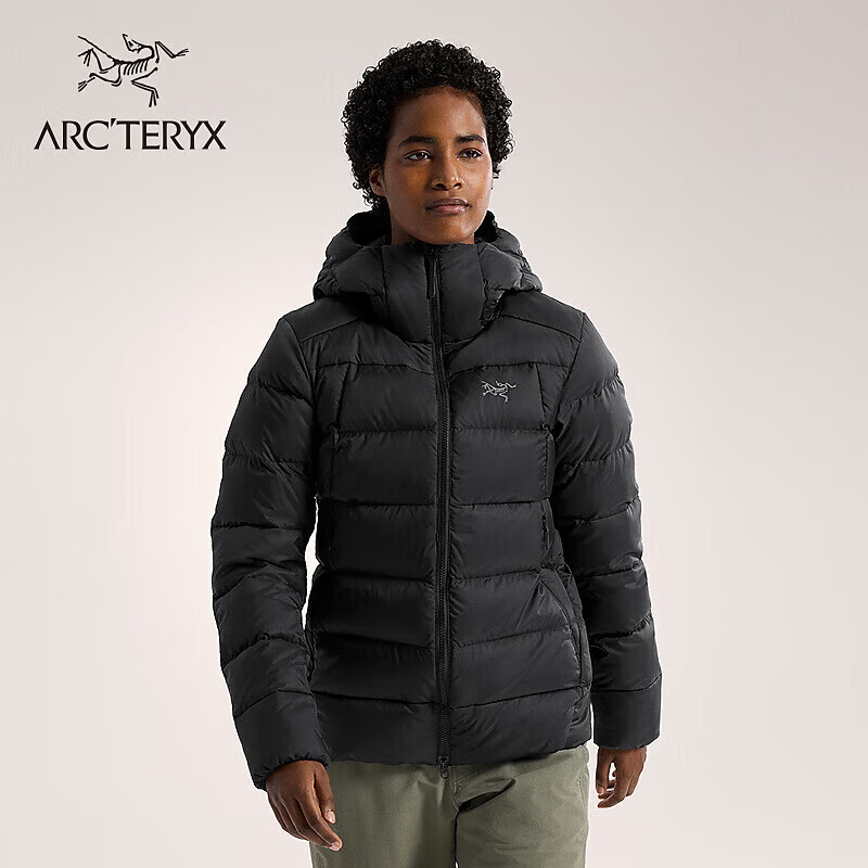 始祖鸟（ARC'TERYX）羽绒服女thorium hoody750蓬鹅绒刺绣标防水轻便耐磨保暖连帽外套 BLACK /黑色 XS