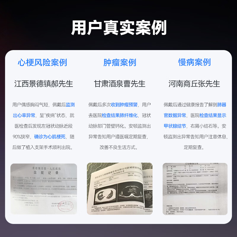 安顿智能手表心梗脑智能健康监测预警手表手环心率血氧血脂健康智能表多送礼送老人新品 至尊全维版-【钛空灰】赠冷灰氟橡胶表带*1