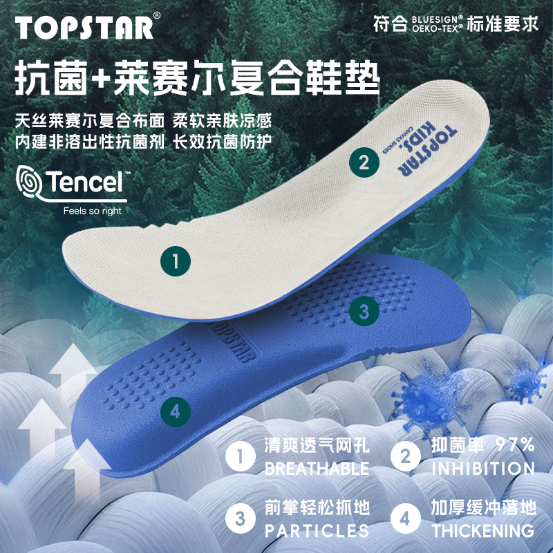 TOPSTAR儿童帆布鞋男童室内入园鞋女童软底布鞋幼儿园小白鞋宝宝单鞋 米面米底 31 【内长20.0cm 建议脚长19.0cm】