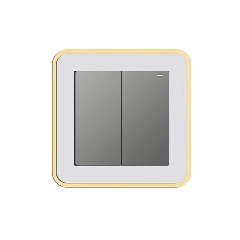 山头林村【优选直发】窄边轻奢亚克力开关贴开关套开关灯装饰套插座 金配白260*90
