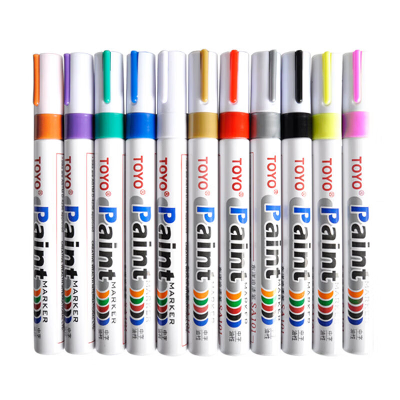 东洋【甄选厂家】SA101中字油漆笔 记号笔 补漆笔广告签名笔 红色