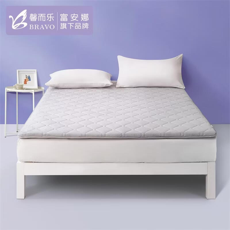 馨而乐富安娜出品软糯水晶绒柔软保护床垫 双面可用蚕丝床垫防滑保护垫 软糯细腻水晶绒床垫（中垫2.5-3cm） 180*200cm