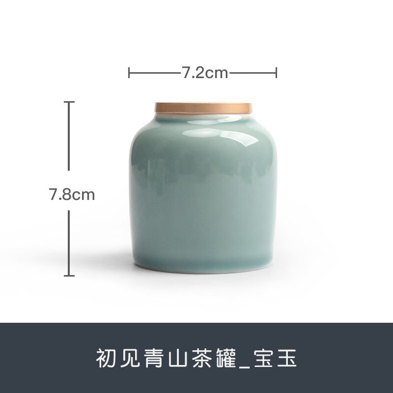 南山先生初見青山陶瓷茶葉罐密封防潮家用普洱醒茶儲(chǔ)物罐 初見青山茶罐_寶玉
