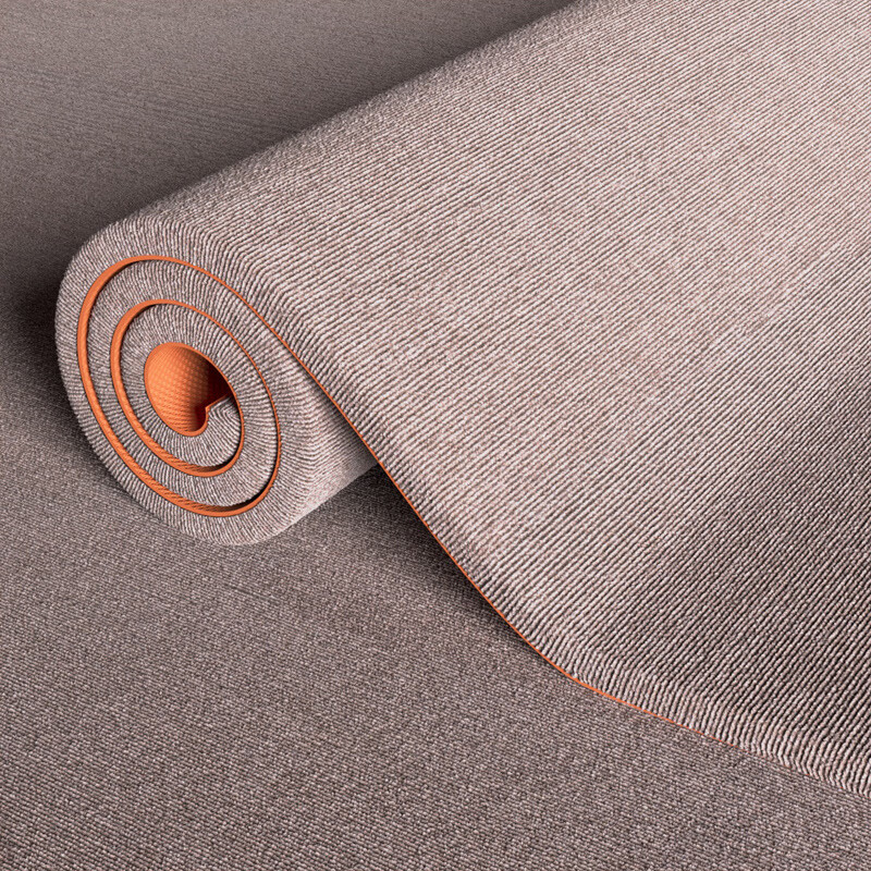 嫣语地毯大面积全铺商用办公室专用感地垫满铺可裁剪家用卧室隔音 米棕色单条纹环保TPE-新款加厚9mm 1m*1m 定制尺寸联系客服 京东折扣/优惠券