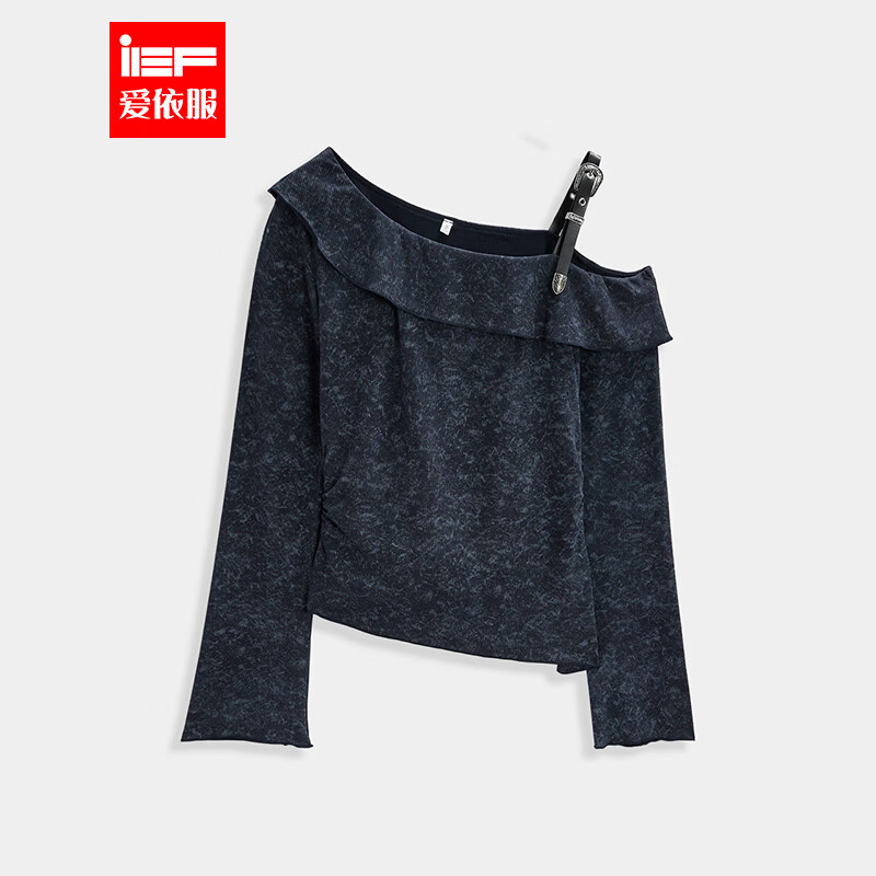 IEF/爱依服2026春季新款美式时尚小众设计感辣妹通勤百搭显瘦上衣 蓝白混色 S