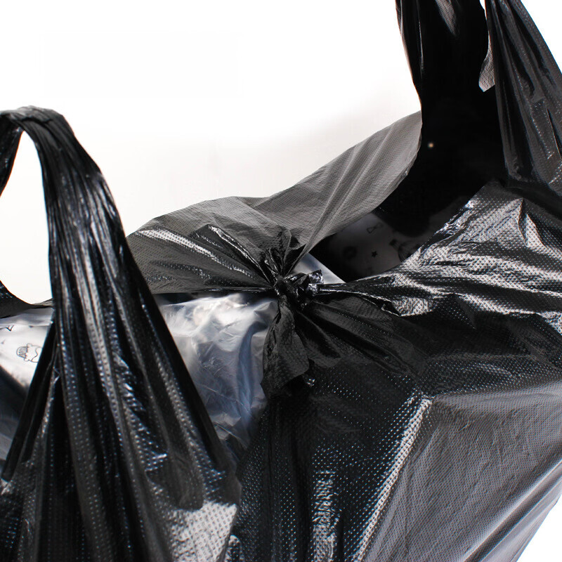 鹰大搬家打包袋手提加厚加大塑料袋衣服打包棉被子收纳袋背心式垃圾袋 手提式 55*80cm加厚20只 黑色