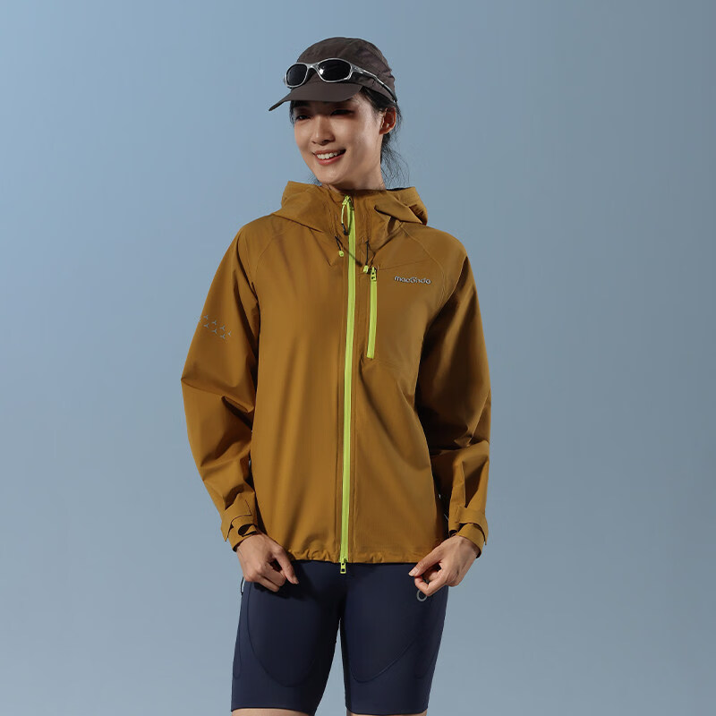 马孔多（macondo）原创单品 ｜甲骨壳冲锋衣防暴雨强风跑步越野强装通勤外套 琥珀金-女 L