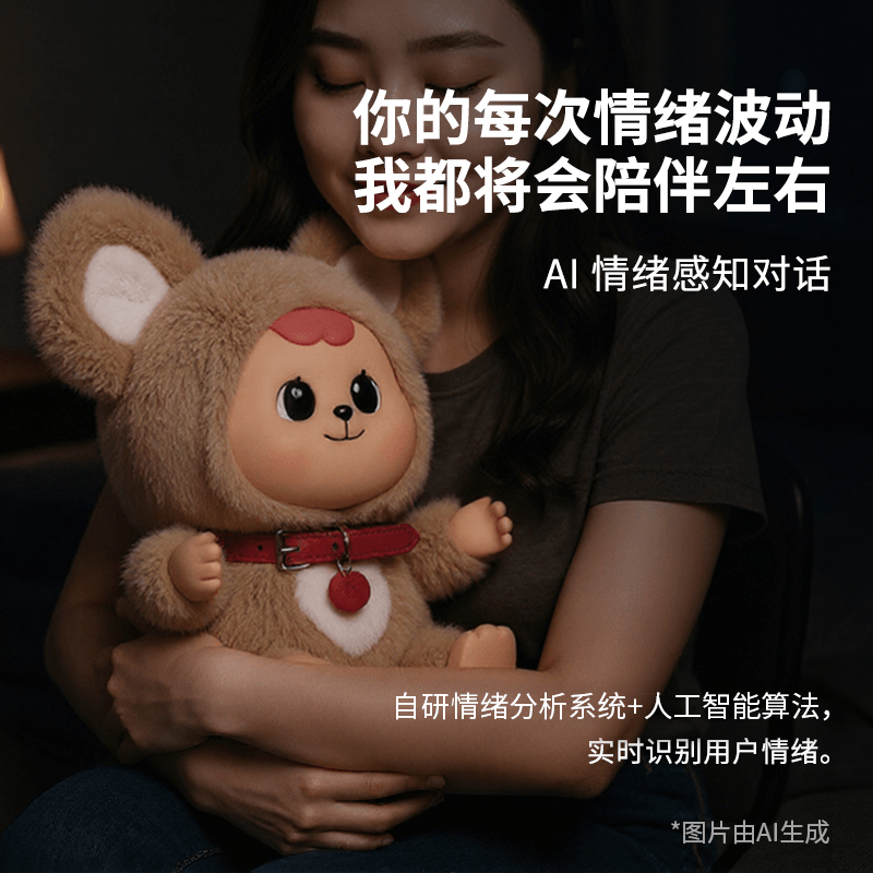 巴博智能Bao-ao智能机器人 ai公仔 萌鼠机器人 毛绒玩具ai宠物陪伴机器人 情感识别记忆对话长续航新年礼物 白金版