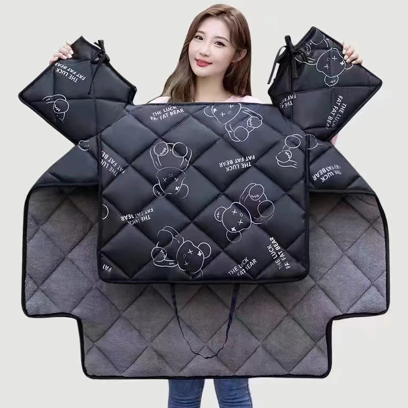 冬季电动车挡风被加绒加厚加大防寒防水挡风罩保暖电瓶车冬护膝被 随机【一件】-升级款挡风被-万人选购