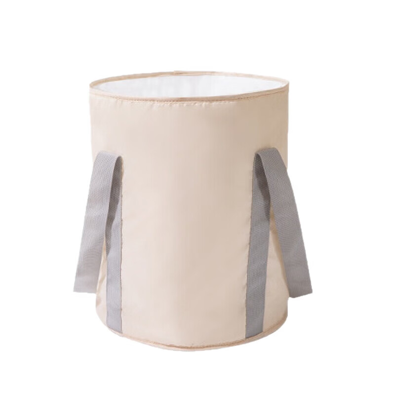 【甄选厂家】泡脚桶家用成人泡脚盆便携式旅行保温足浴盆可折叠洗 牛津布米色小号