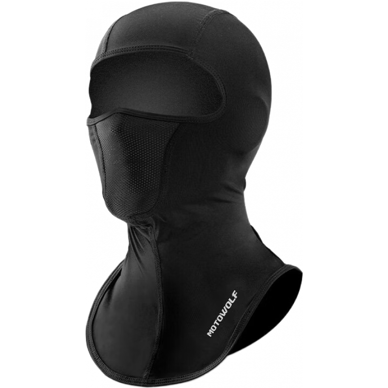 摩多狼（MOTOWOLF）男女防風(fēng)全臉面罩加絨保暖摩托車頭盔內(nèi)膽騎士騎行頭套不移位 夏季_速干_不移位_加長(zhǎng)款_黑色