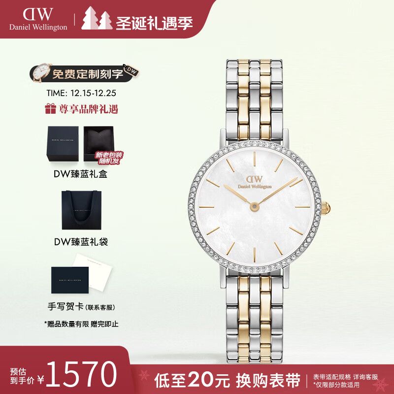 丹尼尔惠灵顿（DanielWellington）dw手表女 星环手链流金表系列石英腕表欧美表 生日礼物送女友 冰川白28