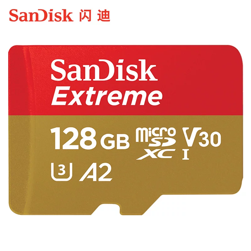 SANDISK EXTREME闪迪内存卡高速128g存储卡TF卡32g64g256g适用大疆运动相机无人机存储卡官方标配 【金卡 256g】 赠SD卡套