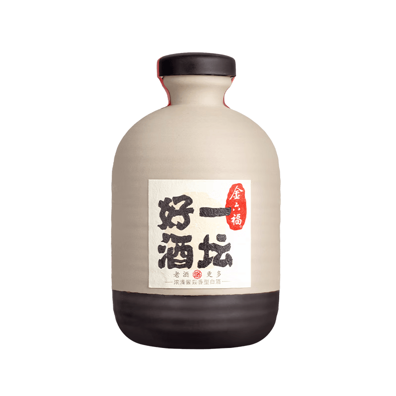 金六福一坛好酒 浓清酱兼香型白酒 40.8度 500ml 单瓶装 【口粮甄选】