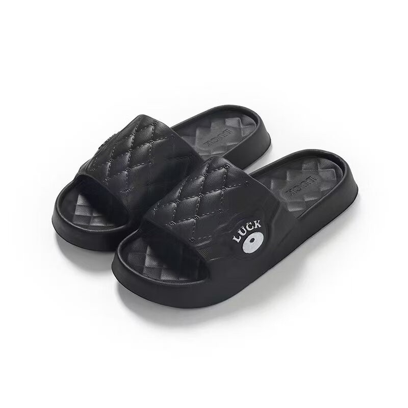 厢糖2026新款凉拖鞋男女情侣款夏季防滑厚底家居拖鞋凉鞋人字拖男鞋 黑色 40-41