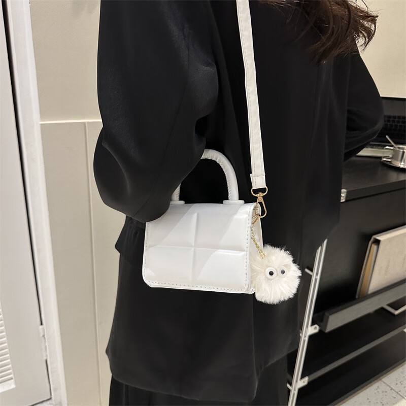 【厂家直发】网红质感小众包包2023新款女包夏天流行百搭斜挎包迷 黑色