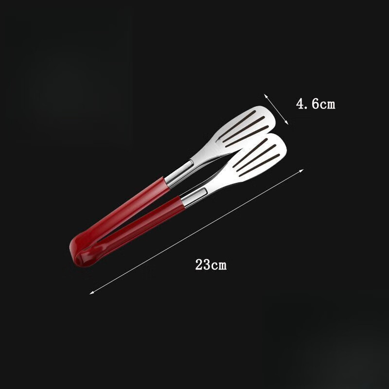 简漾特厚不锈钢食品夹子烧烤夹烤肉夹牛排夹厨房食物夹烘焙面包夹 23厘米 1把