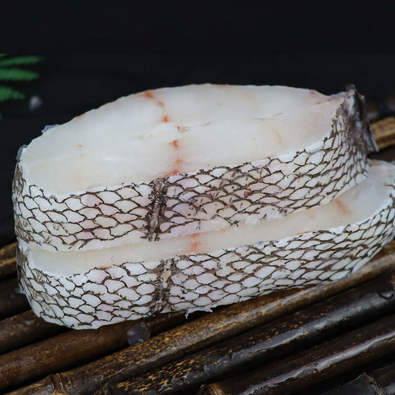 胖东来超市代购同款俄罗斯深海鳕鱼块中段片排原切尾段新鲜冷冻商 无冰整条2斤切片(去头去尾)*2条