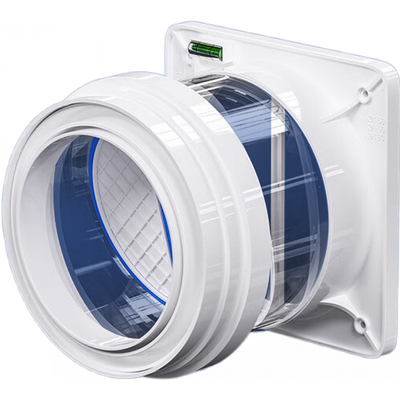 沐唯（muvi）廚房抽油煙機專用止逆閥防煙寶單向止回閥通用排氣 【1廚通用】升級加厚_透明款白色