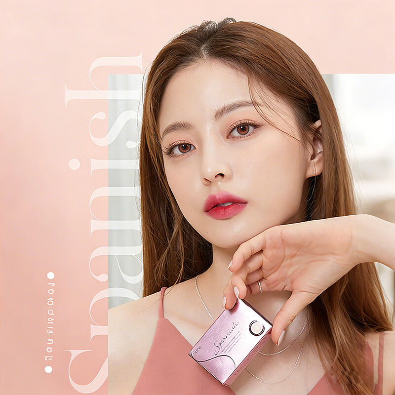 olens韩国进口月抛美瞳2片水光感小直径彩色隐形眼镜自然美瞳水润-集 REAL BROWN滢彩棕-Spanish 2片*1盒 0度