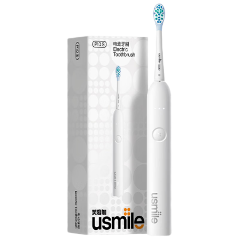 usmile笑容加电动牙刷 缓震清洁刷头 P10S晨雾白 青春升级版 180天续航 新婚情侣送男友女友 生日礼物