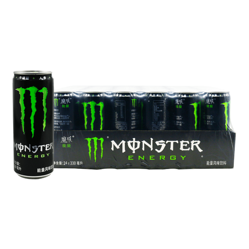 魔爪（Monster）原味饮料 330ml*24罐黑魔爪运动能量风味饮料 【原味】黑魔爪饮料330ml*24罐