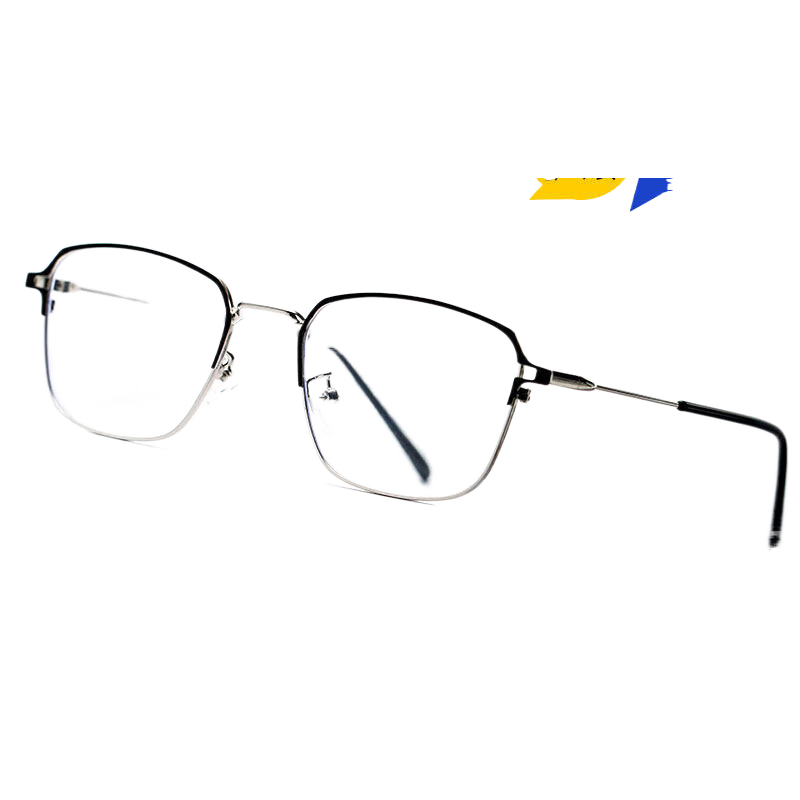 雷德蒙抗藍(lán)光疲勞看手機(jī)專(zhuān)用電腦男士平鏡高清平光鏡眼鏡男無(wú)度數(shù) 黑銀平光防藍(lán)光鏡片0度