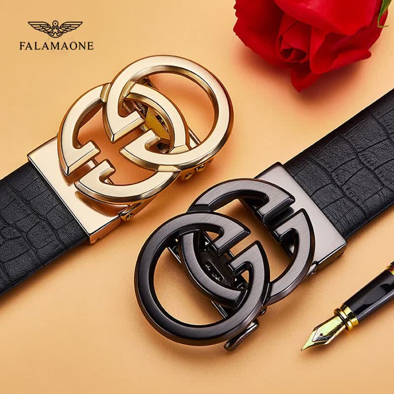 FALAMAONE皮带男真皮2025新款男士腰带商务休闲自动扣牛皮裤腰带男生日礼物 京仓直发/枪色鳄鱼纹【专柜礼盒】 120cm 改尺寸联系客服或下单备注 FALAMAONE皮带男真皮2025新款男士腰带商务休闲自动扣牛皮裤腰带男生日礼物 京仓直发/枪色鳄鱼纹【专柜礼盒】 120cm 改尺寸联系客服或下单备注