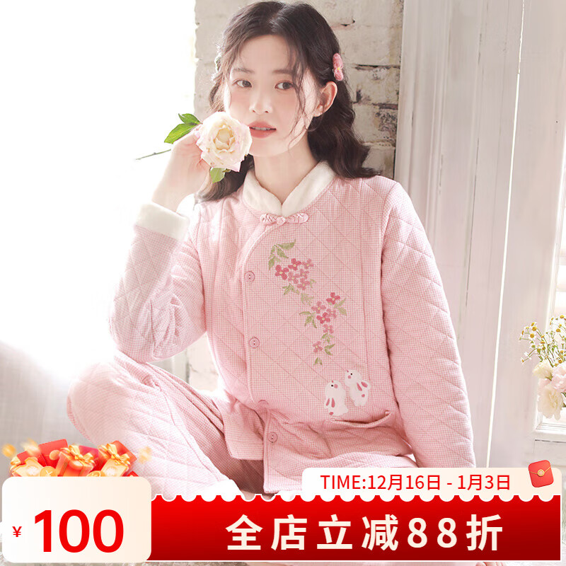 ���ڲ������ߵ�����ʽ�ﶬ���Ӻ�ů�������˯��Ů���䴿�޼Ҿӷ���װ õ��� S ��155-162cm 105�����ڣ� 113.8Ԫ