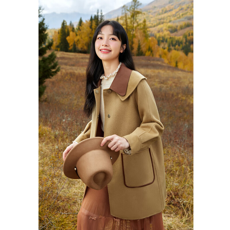 ��ˮ����ʱ�п���ɫ˫��ë������Ů100%����ë�г������ ����ɫ L 279.5Ԫ