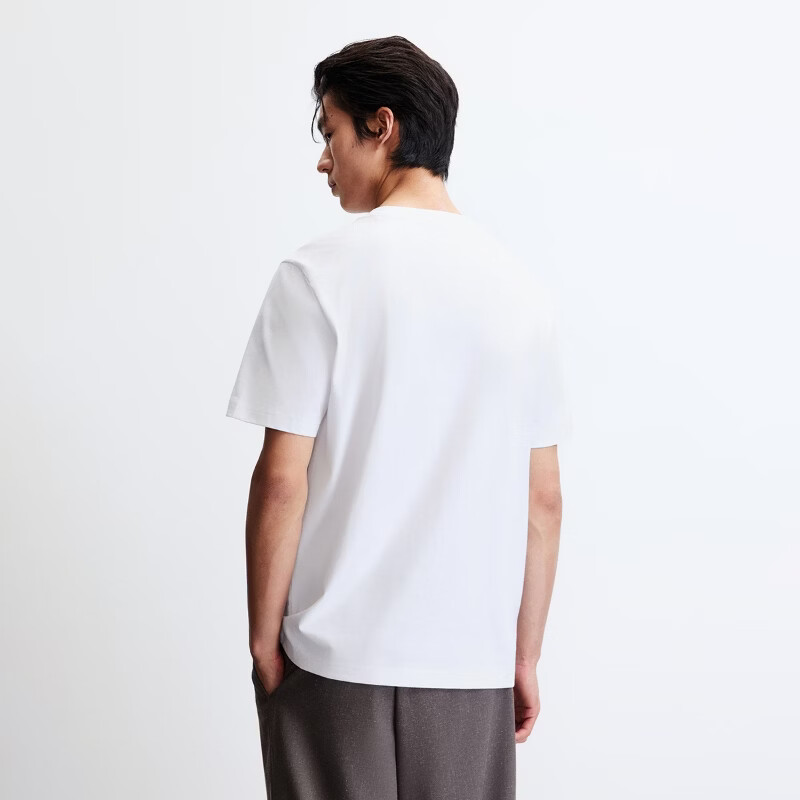 杰克·琼斯（JACK&JONES）26年新款夏季短袖T恤男士多彩新疆纯棉潮流商务休闲圆领t恤男装 A06本白色 常规 S （170）