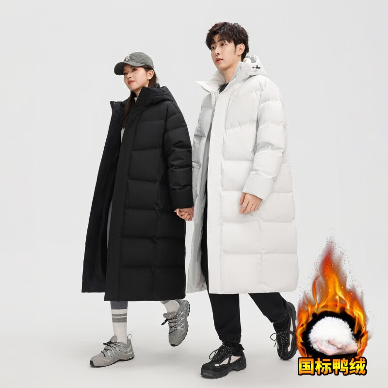 国际标准羽绒服服男女情侣户外运动高品质加厚保暖连帽外套 沙粒灰 XL
