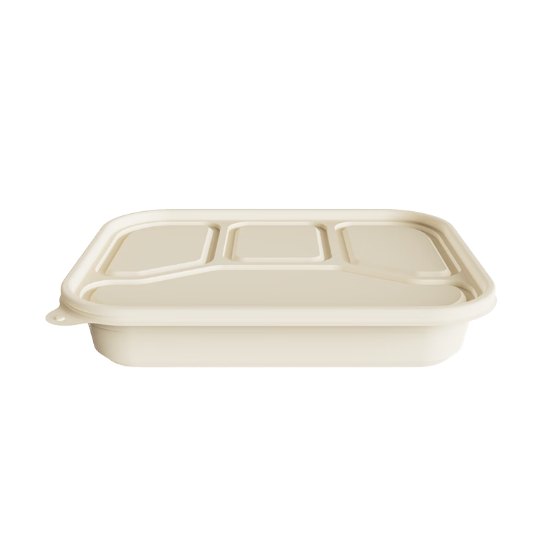 稷王谷一次性饭盒可降解1100ml四格02玉米淀粉外卖打包盒餐盒带盖 四格02-50套